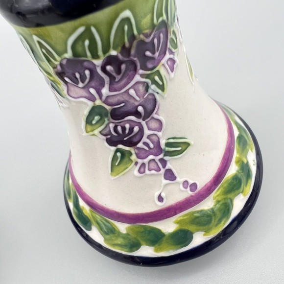Blue Sky Clayworks Salt Pepper Shakers Clematis Ceramic Floral Wisteria 15610 - Picture 6 of 9